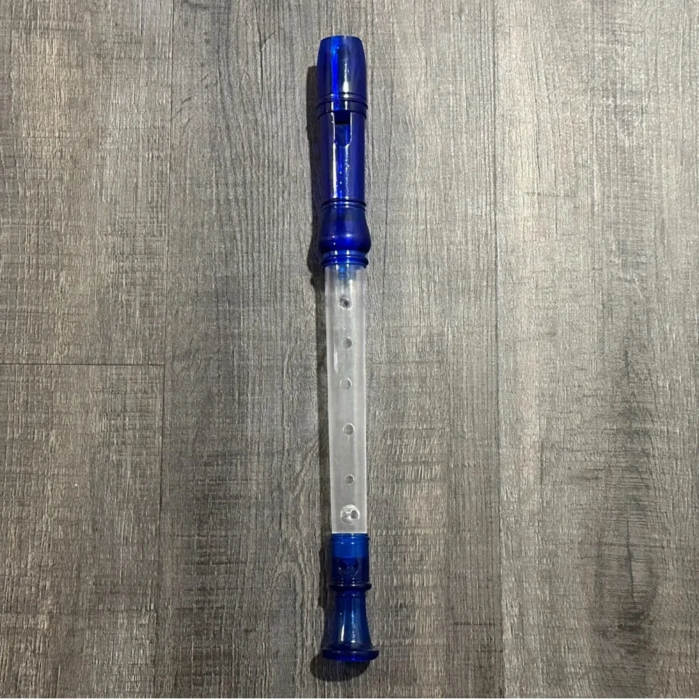 💞 Kids Blue and Clear Plastic Practice Recorder Toy